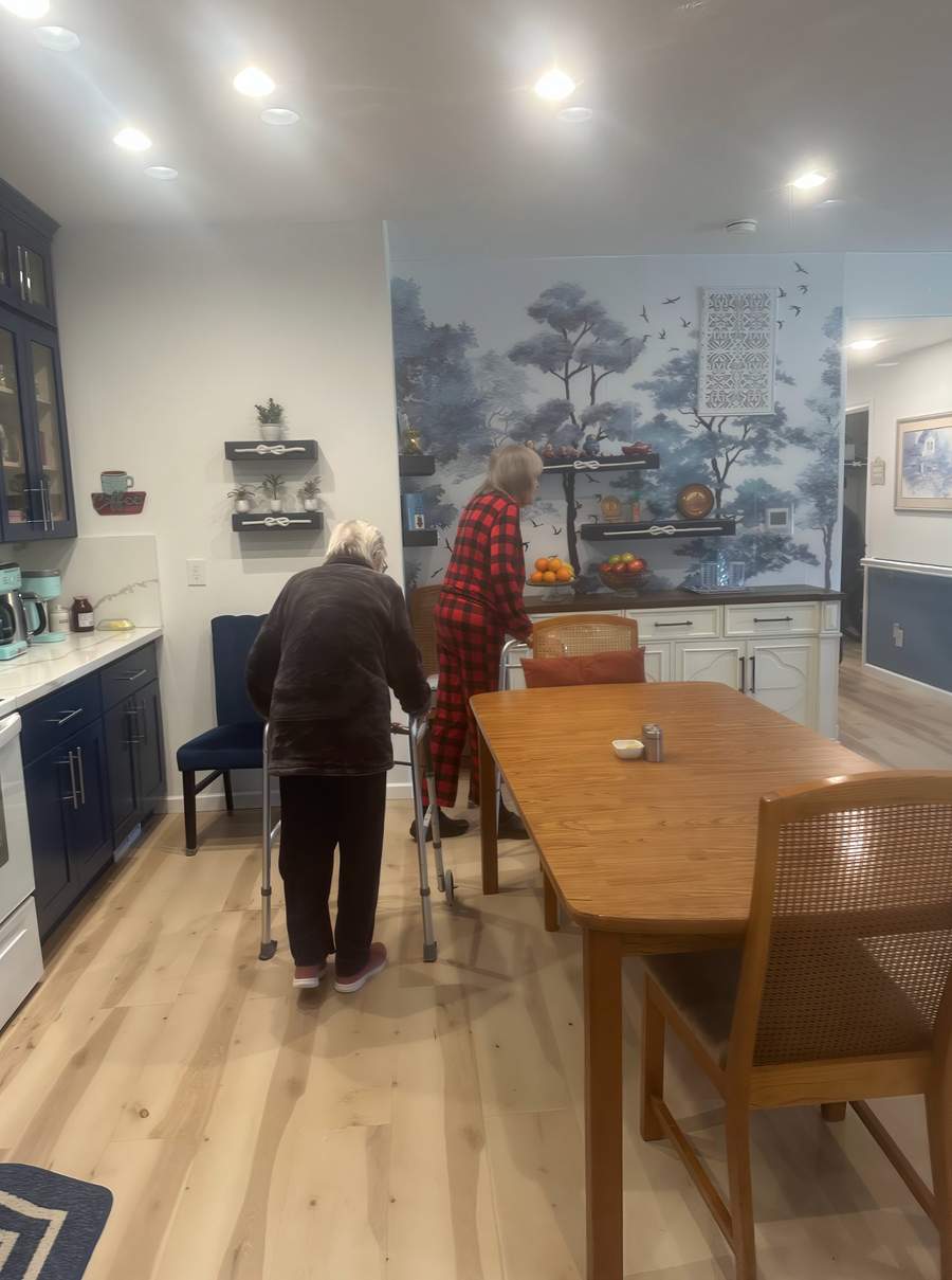 Dining area with residents